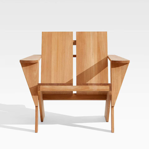 Modern Solid <b>Teak</b> Outdoor Lounge <b>Chair</b> with Unique Geometric Design - Product Image 1