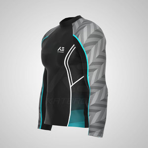 KATBROS Men Eco-Friendly Breathable Seamless Fusing Rash Guard Quick Dry Spandex Polyester Fitness <b>Shirt</b> Full Sleeve Printed - Product Image 2