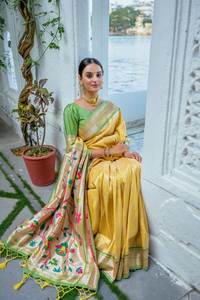 ส่วนผสมพิเศษของ Kanchipuram และ paithani Saree เสื้อผ้าอินเดียและปากีสถาน - Product Image 5