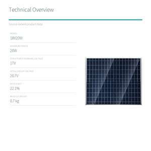 Panel Solar Enmarcado de 20W 18V para Carga de Baterías en Exteriores - Product Image 3