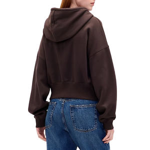 Custom Solid Pattern Yarn Dyed 100% Cotton Full Zip <b>Hoodie</b> Soft Fleece Sweatshirt Casual Daily Wear OEM Private Label Supplier - Product Image 4