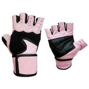 Pink Black Fingerless Gym Gloves <b>for</b> <b>Women</b> with <b>Wrist</b> Wrap and Padded Palm <b>for</b> Weightlifting Training - Product Image 6