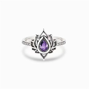 Anello da Donna Vintage con Fiore a Goccia e Pavé, Gioielli di Moda - Product Image 4