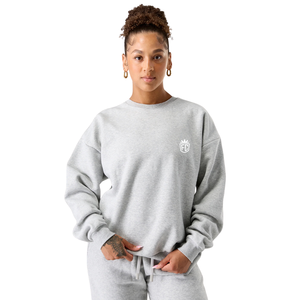 Sudadera de cuello redondo para mujer, cómoda, de tejido suave, de corte holgado, perfecta para uso casual y para estar en casa. - Product Image 1