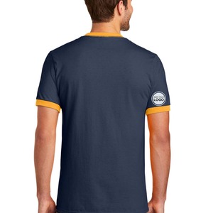 50% polyester/50% cotton jersey knit Contrast color <b>collar</b> and cuffs ringer <b>t</b> <b>shirts</b> - Product Image 4