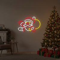 Enseigne néon LED 3D personnalisée, motif flamme d'Halloween, étanche IP65, contrôle par application, rétroéclairage multicolore pour publicité de bar et décoration de fête