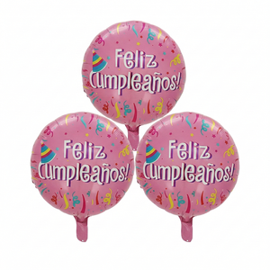 Ballons ronds en aluminium « Joyeux Anniversaire » pour fêtes, remises de diplômes, fête des Mères, Nouvel An chinois, 24,5x30,5cm/10in - Product Image 1