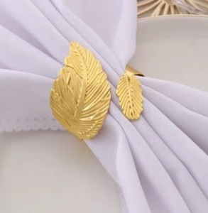 Vente en gros de porte-serviettes en feuille d'or de luxe écologique et élégant, plaqué métal, préservant la couleur, pour cadeaux - Product Image 6