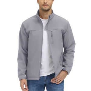 Veste Softshell en toile à capuche pour homme avec tissu coupe-vent, revêtement imperméable, design léger - Product Image 1