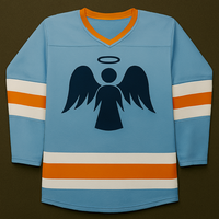 Grosir Jersey hoki es 100% poliester kustom pakaian hoki es bordir kualitas tinggi pakaian hoki es