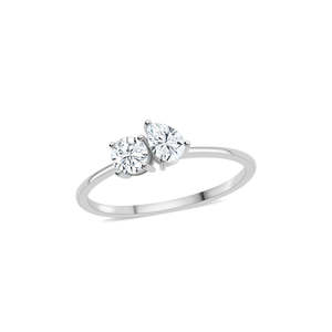 Lab Grown Diamond Toi Et Moi Anillo de oro Colección de anillos de diamantes elegantes - Product Image 2