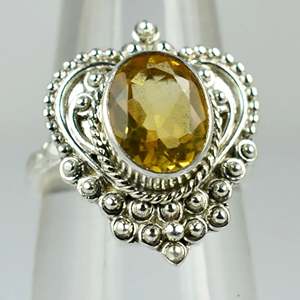 Bague en argent sterling 925 avec citrine, faite à la main, pierre précieuse ovale jaune naturelle, bijou de promesse, rhodié, cadeau de pierre de naissance de novembre pour elle - Product Image 4