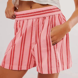 Vente de gros Boxer femme personnalisable Vêtements de nuit Bas de pyjama taille haute élastique Short décontracté avec poches - Product Image 1
