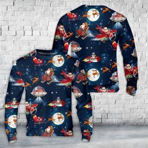 Ropa informal suelta Lisa Santa Claus Falls Funny Christmas Pullover Top Hombres Mujeres Ropa Festival Regalo Sudadera - Product Image 5