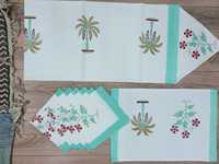 Sets de table décoratifs en coton bio et écologique, faits main, colorés, matelassés, imprimés de fleurs et à volants