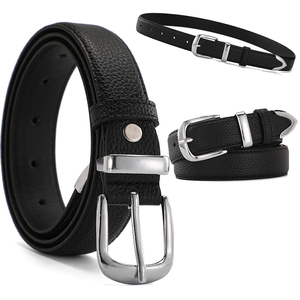 Ceinture en cuir de vache véritable avec bouton en laiton Ceinture décontractée avec boucle en cuivre - Product Image 3