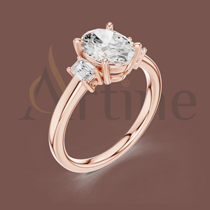 Bague de fiançailles en argent sterling 10K avec motif halo - Product Image 1