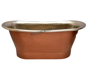 อ่างอาบน้ำทองแดงทำด้วยมืออ่างอาบน้ำอิสระแบบโบราณ - Product Image 2