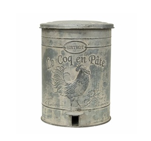 Durable antique-style <b>metal</b> waste <b>bin</b> made with premium quality materials perfect for commercial and residential use - Product Image 6