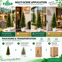 Cyprès artificiel topiaire de 90 cm en pot, plante artificielle avec pot blanc, feuilles en PE résistantes aux UV, écologique, moderne, pour l'intérieur et l'extérieur