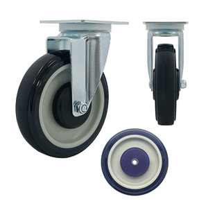 Roue en PU YEOU CHERNG 4'' WB-514-BK noire, roue industrielle - Product Image 4