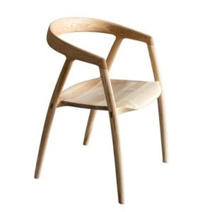 Chaise de salle à manger en bois moderne, design scandinave, finition naturelle, ton bois clair, meuble stable pour la maison - Product Image 5