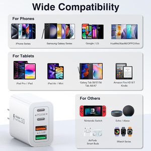 Cargador USB C 40 W 4 puertos bloque de carga rapida bloque de carga USB Bộ chuyển đổi Bộ sạc cho Bộ sạc Iphone - Product Image 4