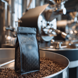 בבית 250g הסיטונאי g 12 עוז תחתון אריזה לחות קפה שקיות שחור שסתום רוכסן אריזה מותאם אישית לוגו - Product Image 1