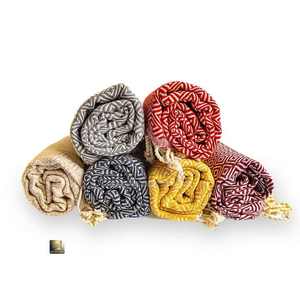 Vente en gros de tissu éponge doux léger à séchage rapide avec logo personnalisé Serviette de bain bio en lin Serviette de hammam turc Peshtemal - Product Image 6