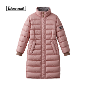 แจ็กเก็ตขนเป็ดยาวสีขาวกันลมสำหรับผู้หญิงน้ำหนักเบากันลมไซส์ใหญ่พิเศษมีสไตล์สำหรับฤดูหนาวเป็นมิตรกับสิ่งแวดล้อม - Product Image 6