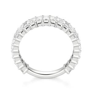 Alianza de boda de media eternidad con diamantes de corte esmeralda para ella - Product Image 4