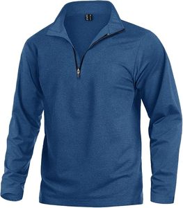 <b>Men</b> Top High Performance Quarter Zip Golf Pullover Loose <b>Sleeveless</b> Half Sweatshirt 100% Cotton Quick Dry Windproof Sports Wear - Product Image 3
