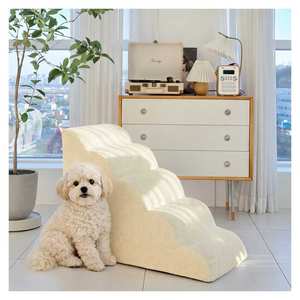 [AllmioPet] Indoor Cloud Fabric Pet Staircase 5 Step Beige AMP 5 BE Comfortable <b>Dog</b> Cat Steps <b>for</b> Senior Puppy Kitten Pets - Product Image 1
