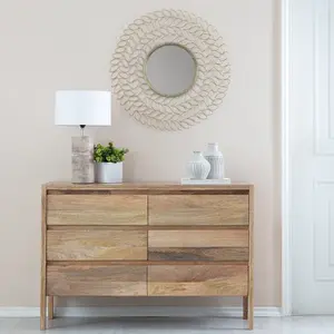 Espejo de pared de Metal para el hogar, accesorio de lujo, moderno, elegante, para decoración de Hotel - Product Image 6