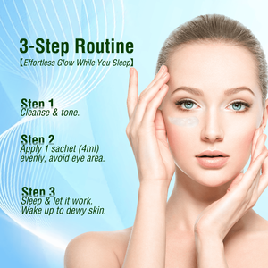 Mascarilla facial para el cuidado de la piel, mascarilla facial para dormir, con acetilo, escualano, antienvejecimiento, hidratación, blanqueamiento para piel seca, 20 Uds. * 4ml - Product Image 5