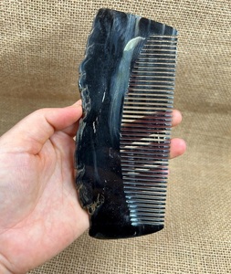 Peine de cuerno de buey de búfalo ecológico con logotipo personalizado, peines de barba de origen Natural, venta al por mayor, peines de promoción con función de diente de mango colorido - Product Image 2