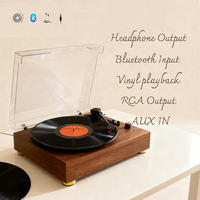 Tourne-disque vinyle rétro avec entrée 5.0, phonographe vintage avec sortie AUX RCA et sortie casque, stylet rubis pour la décoration intérieure