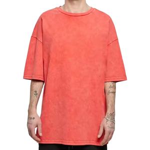 ชุดเสื้อยืดแขนสั้นผ้าฝ้าย100% ทรงหลวมของผู้ชายเสื้อซักกรดไซส์ใหญ่พิเศษพิมพ์ลายดิจิตอลแบบกำหนดเองสำหรับฤดูร้อน - Product Image 4