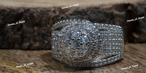 Silver Iced Out Moissanite Diamond Round Cluster <b>Ring</b> Luxury Pave Band Hip Hop Men <b>Statement</b> <b>Ring</b> Heavy Bling Gift - Product Image 2