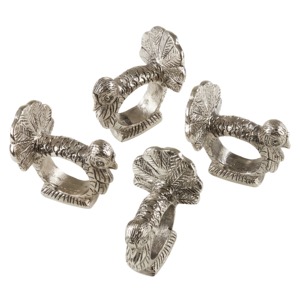 Anillo de Servilleta de Latón Plateado con Forma de Pavo Real, para una Elegante Decoración de Mesa, Eventos Festivos y Regalos, de la India - Product Image 6