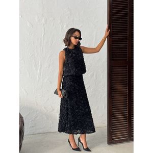Falda Negra Sólida de Poliéster con Pliegues para Mujer, Venta al Por Mayor TOPSHOW para Pedidos al Mayoreo y Minoristas de Moda - Product Image 6