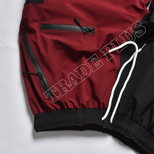 Pantalon de ski respirant pour hommes High Street Hip Hop Baggy décontracté couleur unie lin fin taille élastique coupe-vent fermeture éclair pour hommes ample - Product Image 3