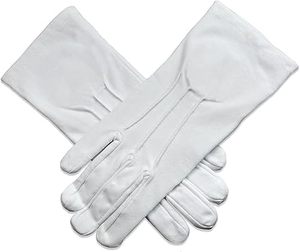 Gants maçonniques Grand Maître en cuir souple avec bouillon - Product Image 3