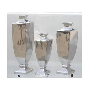 Vases à fleurs Vases à fleurs faits à la main ENSEMBLE de 3 Design personnalisé et couleur Vase à fleurs en métal Fonction indienne Fête Décoration de mariage - Product Image 2