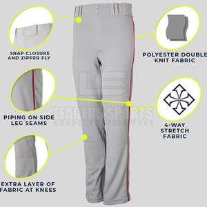 กางเกงเบสบอลสั่งทำพิเศษสำหรับผู้ใหญ่ ระบายอากาศได้ดี ผลิตจากโพลีเอสเตอร์ ดีไซน์ขาสั้นพร้อมกระเป๋าข้าง - Product Image 6