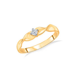 Bague en or avec diamant taille princesse pour femme, bijoux fins - Product Image 2