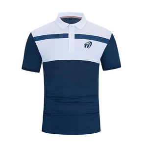 Hommes solides respirants de polyester/coton pour des T-shirts avec la conception élégante d'impression de logo fait sur commande - Product Image 1