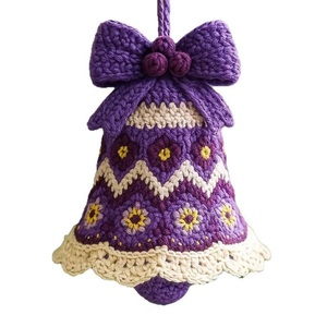 Ornement de Noël en forme de cloche de style crochet, design personnalisé, acrylique plat 2D, couleur personnalisée, décoration suspendue de vacances, cadeau - Product Image 6