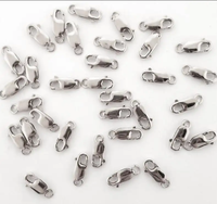 Fournisseur de fermoirs mousquetons carrés en argent sterling 925 de 8 mm, 10 mm, 12 mm, 14 mm, 16 mm pour la création de bijoux, colliers et bracelets