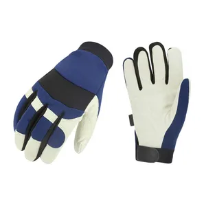 ถุงมือทำงานหนังแพะ,ถุงมือถักมือระบายอากาศได้ดีสำหรับคนงาน - Product Image 1